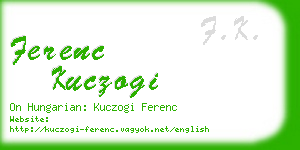 ferenc kuczogi business card